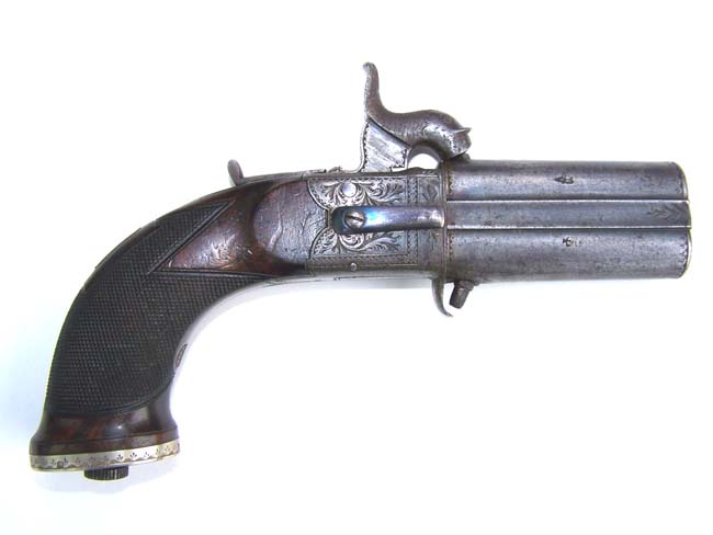 A fine Cased Pair of Over and Under Boxlock Percussion Pistols by John Blisset, London, c. 1840 — image 2